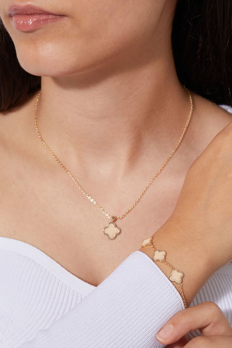 Heliophilia Silver Conjunto de collar y pulsera de metal dorado